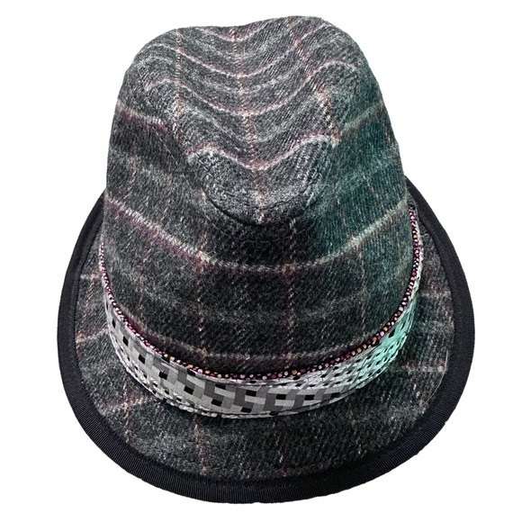 Robert Graham Men's Silk Wool Cotton Blend Plaid Fedora Hat Size MEDIUM - Picture 4 of 10